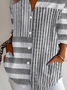 Chemises Rayé Décontracté Printemps / Automne Polyester Coupe Régulière Manches Longues Régulier Droit Col de Chemise pour Femmes