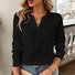 Chemisiers1 Décontracté Plain Printemps / Automne Polyester Aucune élasticité Quotidien Régulier Boucle Non pour Femmes