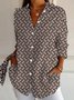 Chemises Femmes Décontracté Floral Printemps / Automne Léger Aucune élasticité Quotidien Manches trois quarts Régulier Droit