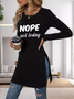 T-shirts Décontracté Printemps / Automne Jésus Copie Micro-élasticité Jersey Manches Longues Col Rond Mi-long Droit pour Femmes