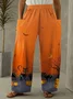 Pantalons Décontracté Printemps / Automne Toussaint Aucune élasticité Ample Coton Et Lin Pantalon droit Droit Régulier pour Femmes