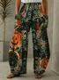 Pantalons Décontracté Printemps / Automne Toussaint Aucune élasticité Ample Coton Et Lin Pantalon droit Droit Régulier pour Femmes