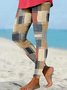 Pantalons De Yoga Décontracté Toutes Les Saisons Abstrait Plaid à Haute Élasticité Quotidien Serré Long Legging Régulier pour Femmes