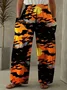 Pantalons Décontracté Printemps / Automne Toussaint Aucune élasticité Ample Coton Et Lin Pantalon droit Droit Régulier pour Femmes