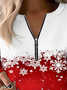 Sweat-shirts Décontracté Printemps / Automne Flocon de Neige Micro-élasticité Ample Col Rond Régulier Droit Régulier pour Femmes
