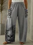Pantalons Décontracté Printemps / Automne Toussaint Aucune élasticité Ample Coton Et Lin Pantalon droit Droit Régulier pour Femmes