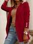 à Col Revers Manches Longues Régulier Plain Blazer Boucle pour Femmes
