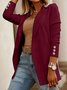 à Col Revers Manches Longues Régulier Plain Blazer Boucle pour Femmes