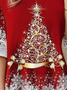 T-shirts Rétro Printemps / Automne Sapin de Nonël Imprimé Manches Longues Régulier Droit Régulier Non pour Femmes