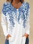 Chemisiers1 Femmes Décontracté Floral Printemps / Automne Polyester Micro-élasticité Quotidien Ample Meilleure vente Droit