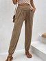 Pantalons Femmes Décontracté Plain Printemps / Automne Naturel Quotidien Ample Long Régulier Élasticité moyenne
