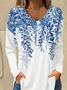 Chemisiers1 Femmes Décontracté Floral Printemps / Automne Polyester Micro-élasticité Quotidien Ample Meilleure vente Droit