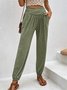 Pantalons Femmes Décontracté Plain Printemps / Automne Naturel Quotidien Ample Long Régulier Élasticité moyenne