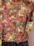 T-shirts Décontracté Floral Printemps / Automne Quotidien Ample Jersey Col Rond Régulier Droit pour Femmes