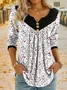 Chemisiers1 Femmes Décontracté Floral Printemps / Automne Micro-élasticité Ample Dentelle Manches Longues Entaillé Régulier