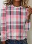 T-shirts Décontracté Printemps / Automne Plaid Quotidien Ample Jersey Régulier Droit Non pour Femmes