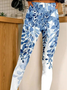 Pantalons De Yoga Décontracté Toutes Les Saisons Feuille Naturel Quotidien Serré Jersey Long Droit pour Femmes