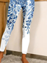 Pantalons De Yoga Décontracté Toutes Les Saisons Feuille Naturel Quotidien Serré Jersey Long Droit pour Femmes