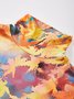 T-shirts Décontracté Printemps / Automne Feuille Quotidien Ample Jersey Manches Longues Col Roulé Droit pour Femmes