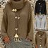 Pulls Décontracté Plain Printemps / Automne Naturel Quotidien Manches Longues Col Rond Régulier Droit pour Femmes