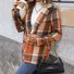à Col Revers Manches Longues Régulier Plaid Blazer pour Femmes