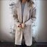 Élasticité moyenne à Col Revers Manches Longues Régulier Plain Manteau pour Femmes