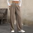 Pantalons Femmes Décontracté Plain Printemps / Automne Naturel Quotidien Ample Pantalon droit Droit Régulier
