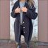 Élasticité moyenne à Col Revers Manches Longues Régulier Plain Manteau pour Femmes