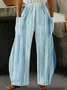 Pantalons Femmes Rayé Décontracté Printemps / Automne Polyester Naturel Taille Élastique Pantalon droit Long Régulier