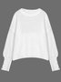 Pulls Femmes Décontracté Plain Hiver Manches Longues Col Rond Fil/fil de laine Régulier Droit Boucle