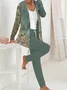 Deux Pièces Ensembles Femmes Géométrique Décontracté Printemps / Automne Sweat-shirt à Capuche Naturel Ample Jersey Manches Longues Régulier