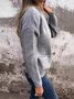 Élasticité moyenne Col Rond Manches Longues Régulier Plain Blouson Zip pour Femmes