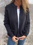 Élasticité moyenne Col Rond Manches Longues Régulier Plain Blouson Zip pour Femmes