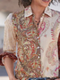 Chemises Femmes Décontracté Printemps / Automne anacardier Fleurs Polyester Aucune élasticité Quotidien Manches Longues Régulier Col de Chemise