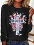 Chemisiers1 Décontracté Printemps / Automne Papillon Quotidien Ample Meilleure vente Manches Longues Col Rond Droit pour Femmes