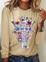Chemisiers1 Décontracté Printemps / Automne Papillon Quotidien Ample Meilleure vente Manches Longues Col Rond Droit pour Femmes