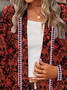 Élasticité moyenne Manches Longues Régulier Floral Kimono pour Femmes