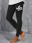 Pantalons De Yoga Femmes Décontracté Toutes Les Saisons Lettres de texte Naturel à Haute Élasticité Quotidien Serré Long Régulier