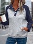 Sweat-shirts Femmes Décontracté Bloc de Couleur Printemps / Automne à Manches de Raglan Quotidien Ample Col Châle Régulier Régulier