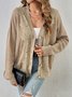 Cardigans Décontracté Plain Hiver Quotidien Manches Longues Laine/Tricot Régulier Épaissi Droit pour Femmes