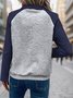 Sweat-shirts Femmes Décontracté Bloc de Couleur Printemps / Automne à Manches de Raglan Quotidien Ample Col Châle Régulier Régulier