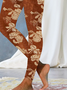 Pantalons De Yoga Femmes Décontracté Floral Toutes Les Saisons Naturel Aucune élasticité Quotidien Serré Jersey Long