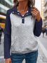 Sweat-shirts Femmes Décontracté Bloc de Couleur Printemps / Automne à Manches de Raglan Quotidien Ample Col Châle Régulier Régulier