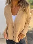 Cardigans Décontracté Plain Hiver Boutonné Poids lourd Quotidien Ample Fil/fil de laine Élasticité moyenne pour Femmes