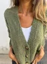 Cardigans Décontracté Plain Hiver Boutonné Poids lourd Quotidien Ample Fil/fil de laine Élasticité moyenne pour Femmes