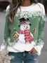 Sweat-shirts Décontracté Printemps / Automne Bonhomme de Neige de Noël Polyester Quotidien Noël Manches Longues Droit Régulier pour Femmes