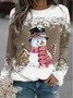 Sweat-shirts Décontracté Printemps / Automne Bonhomme de Neige de Noël Polyester Quotidien Noël Manches Longues Droit Régulier pour Femmes