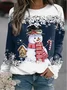 Sweat-shirts Décontracté Printemps / Automne Bonhomme de Neige de Noël Polyester Quotidien Noël Manches Longues Droit Régulier pour Femmes