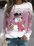 Sweat-shirts Décontracté Printemps / Automne Bonhomme de Neige de Noël Polyester Quotidien Noël Manches Longues Droit Régulier pour Femmes