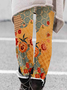 Pantalons De Yoga Décontracté Ethnique Toutes Les Saisons Naturel Serré Jersey Pantalon coupe slim Droit Élasticité moyenne pour Femmes